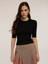 Short-sleeved ribbed knit top image number 0
