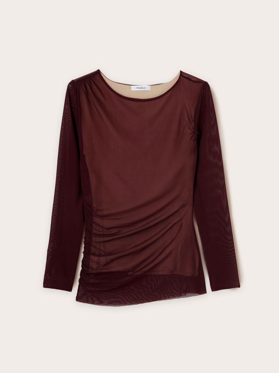 Langärmeliges T-Shirt aus Tüll