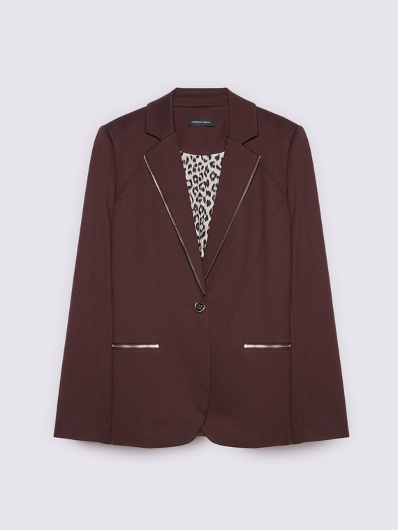 Blazer aus Milano-Strick mit dekorativen Reißverschlüssen