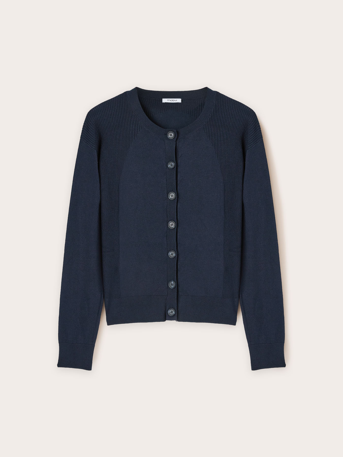 Cardigan with ribbed details image number 4