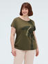 T-shirt in jersey con stampa e ricamo image number 0