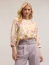 Cotton muslin oversized blouse with floral pattern image number 2