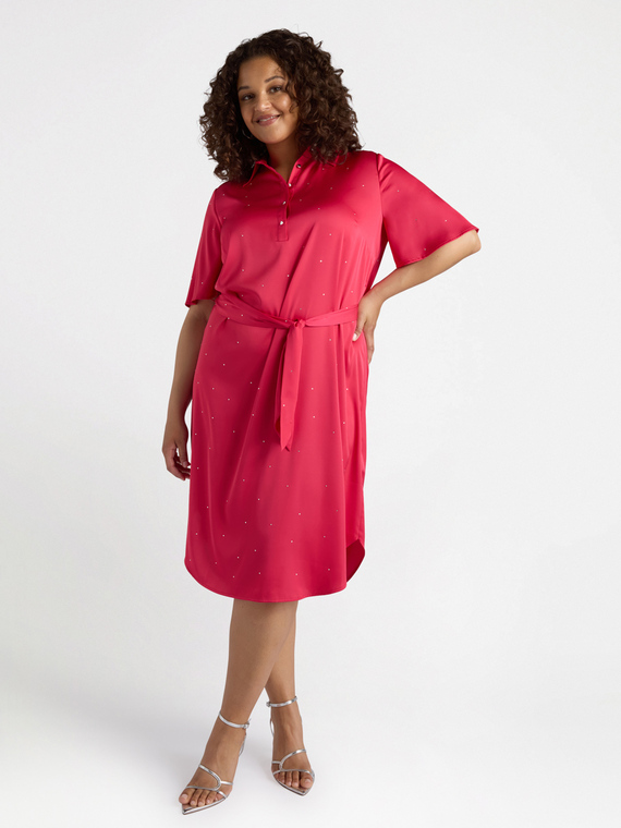 Vestito chemisier con piccole borchie