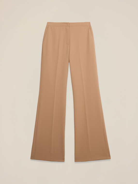 Wide-leg palazzo pants in crepe fabric