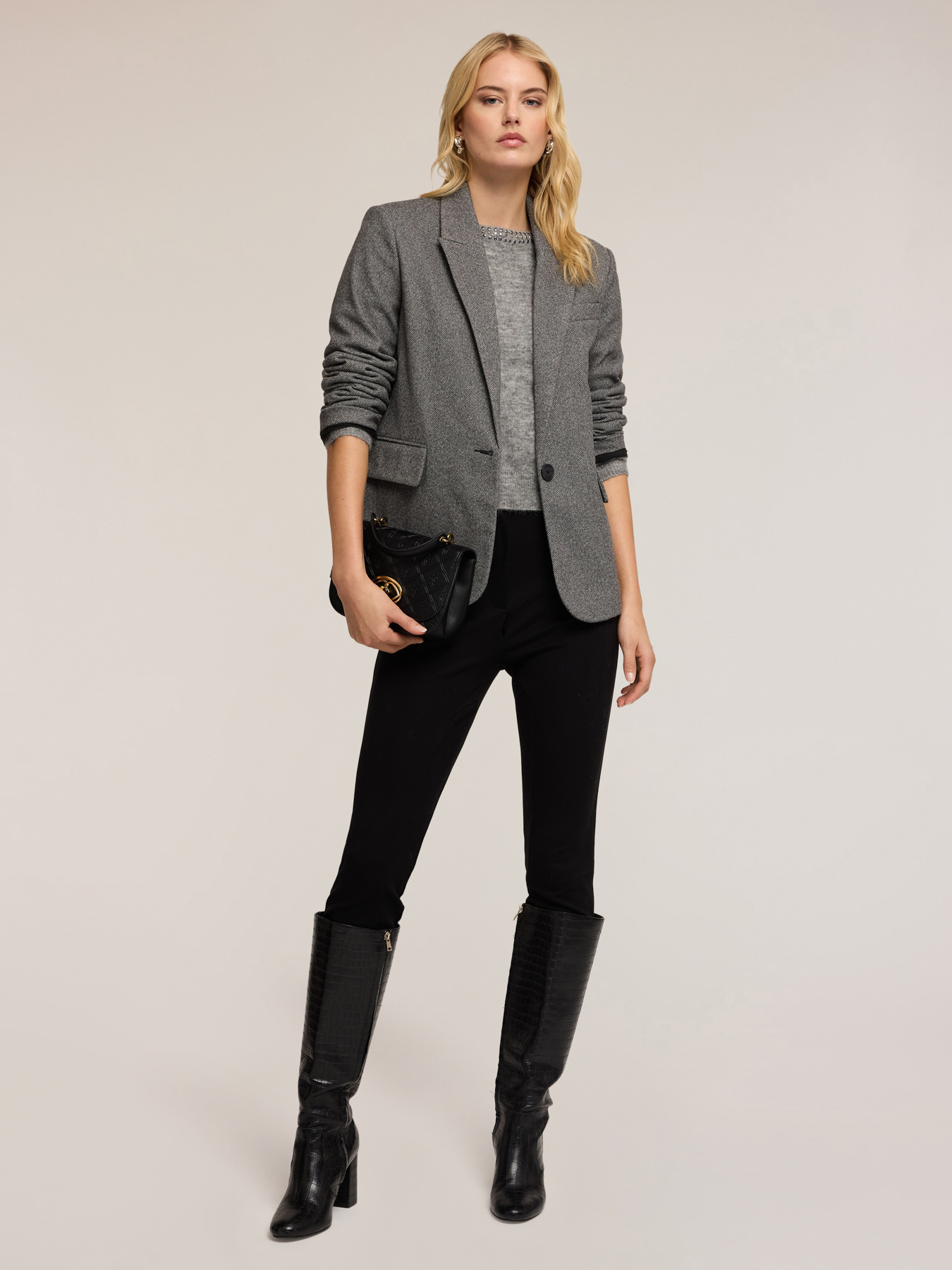 Yarn-dyed structured blazer image number 3