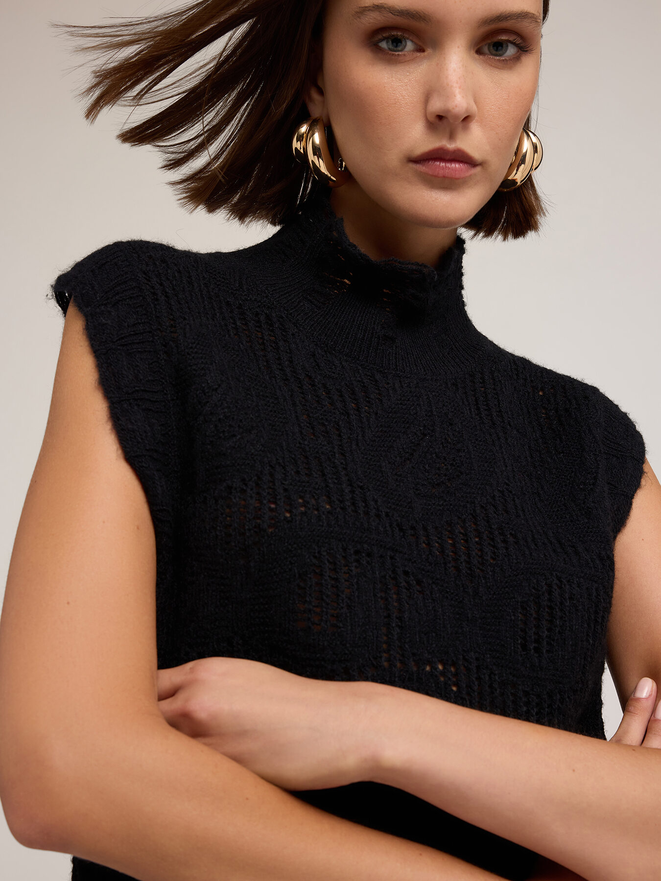 Jersey tejido con cuello alto image number 3