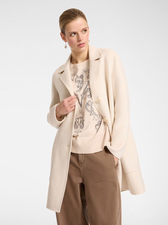 Tailored coat in double-faced fabric