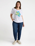 Printed and embroidered T-shirt image number 2