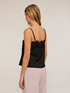 Top lingerie in raso con bordo in pizzo image number 1