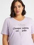 T-Shirt mit Blumendruck und Schriftzug image number 2