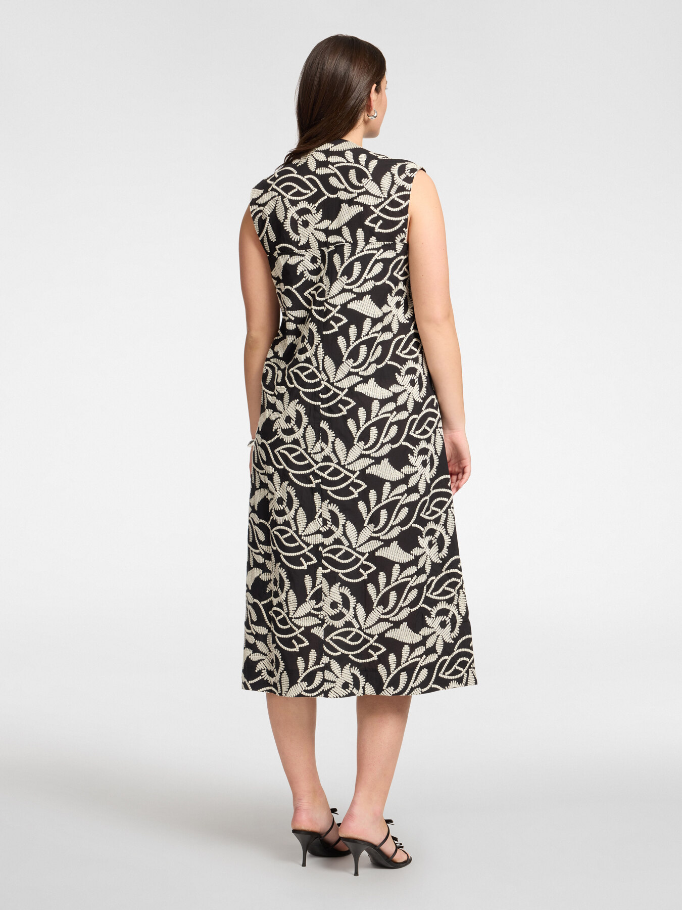 Embroidered cotton blend dress image number 1