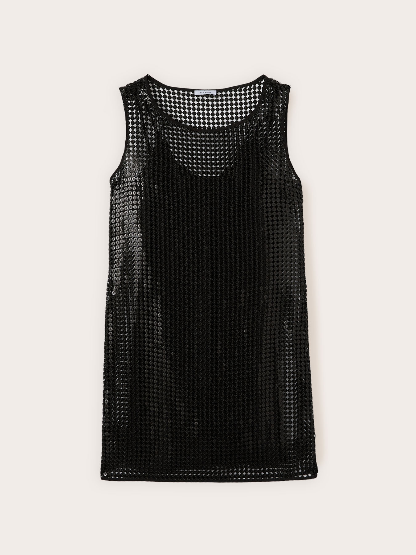 Short mesh dress with sequins image number 4
