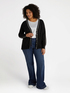 Cardigan con bordi bianchi e micro paillettes image number 3