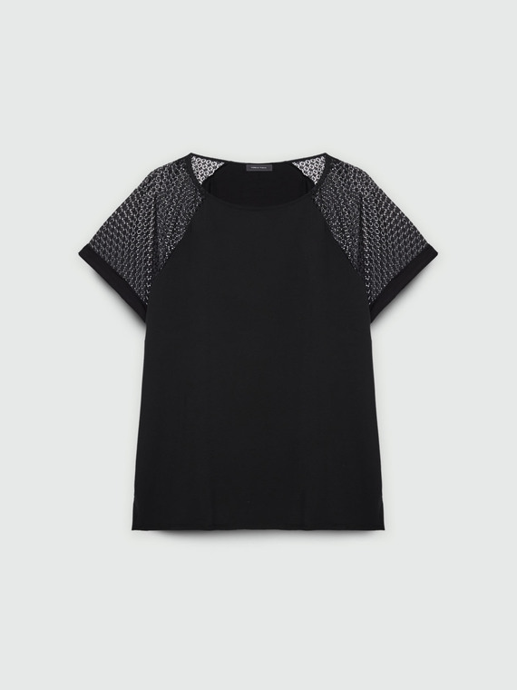 T-shirt in viscosa LENZING™ ECOVERO™ con ricamo