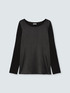 T-shirt bimaterica a maniche lunghe image number 4
