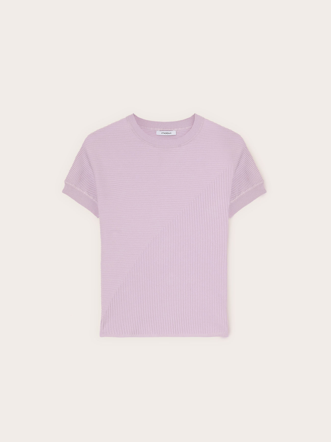 Ribbed knit top with kimono sleeve image number 4