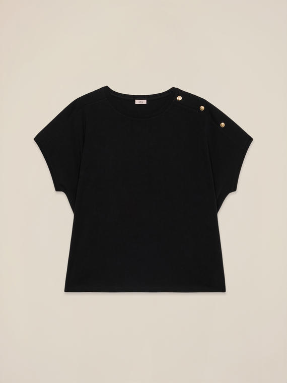 Oversized T-shirt with decorative buttons