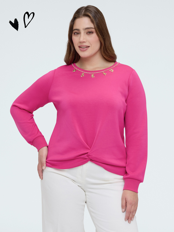 Felpa con dettaglio nodo e lettering dream