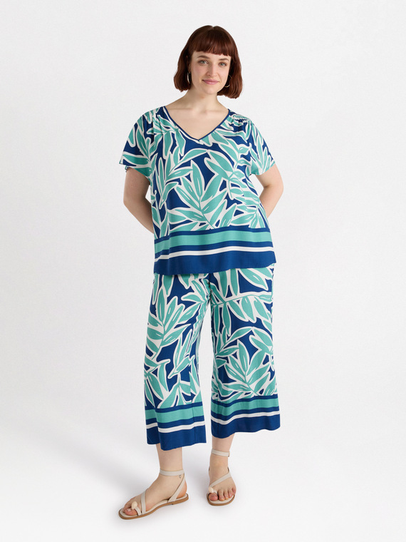 Gerade geschnittene Hose aus Viskose LENZING™ ECOVERO™