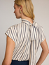 Striped oversized blouse with back bow image number 2