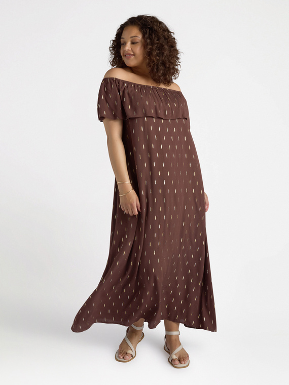 Vestito off shoulders lurex