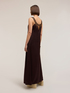 Rochie maxi din satin cu detaliu metalic image number 1