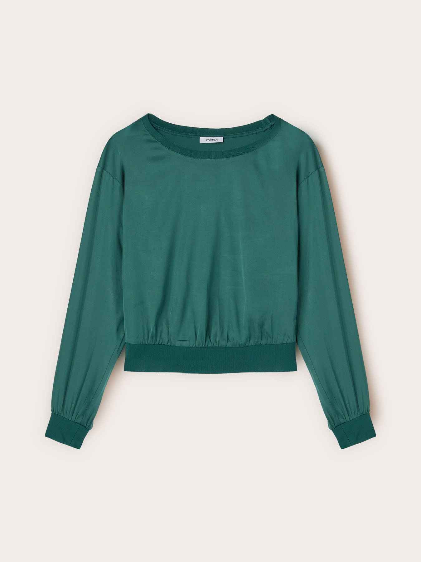 Blusa en crepé de China con ajuste boxy image number 4