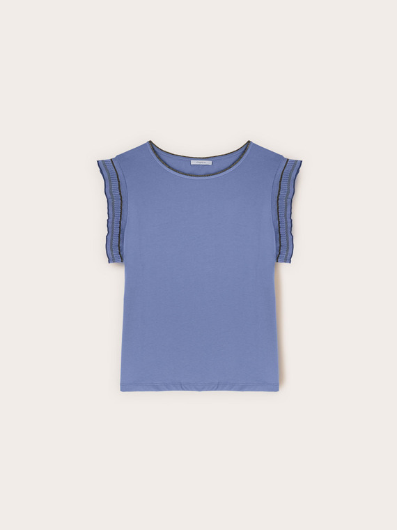 Tricou cu m&acirc;neci cu volane