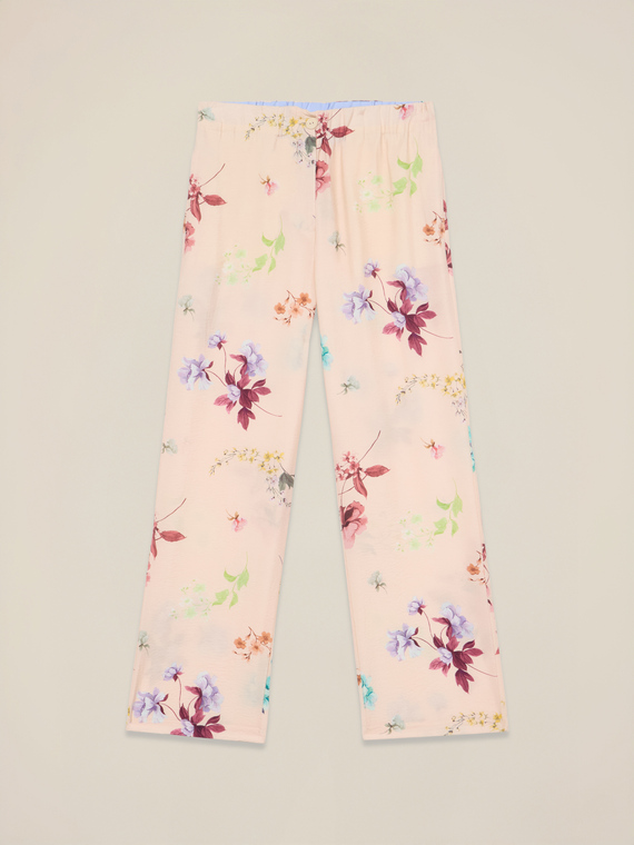 Pantaloni palazzo cu imprimeu