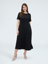 A-Linien-Kleid aus Satin mit Fransen-Details image number 2
