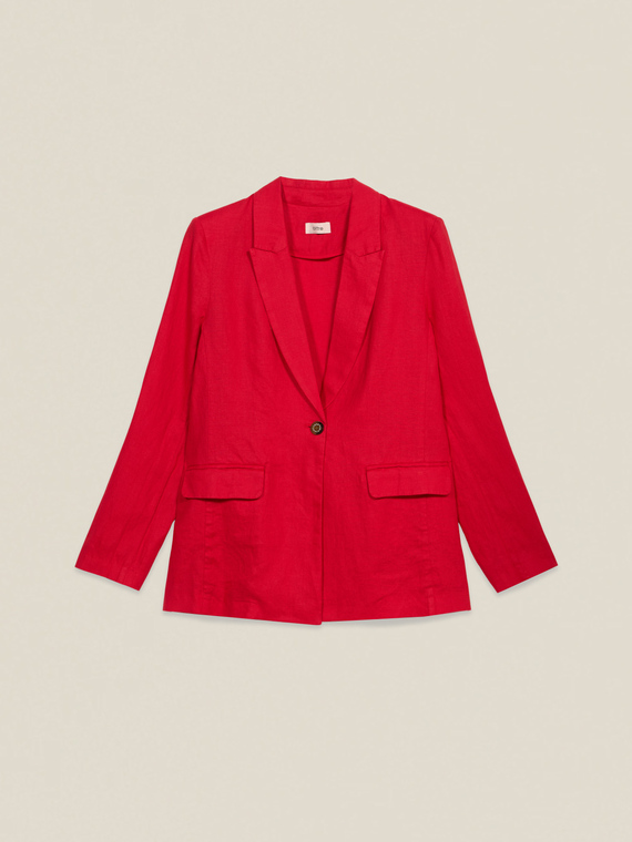 Blazer en lin à boutonnage simple