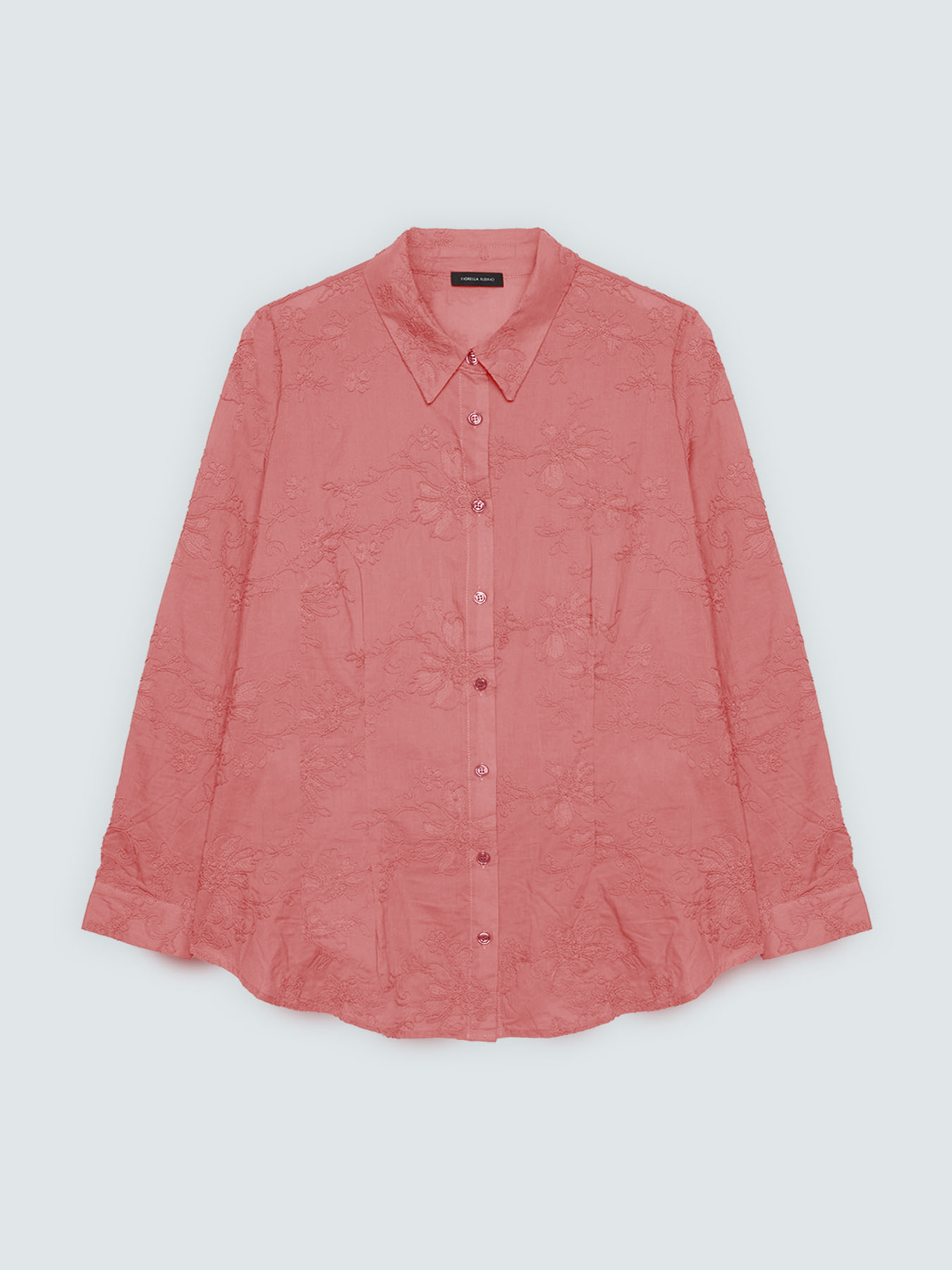 Chemise avec broderies florales ton sur ton image number 4