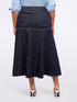 Long denim skirt image number 1