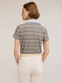T-shirt a righe con colletto ricamato con pietre image number 1