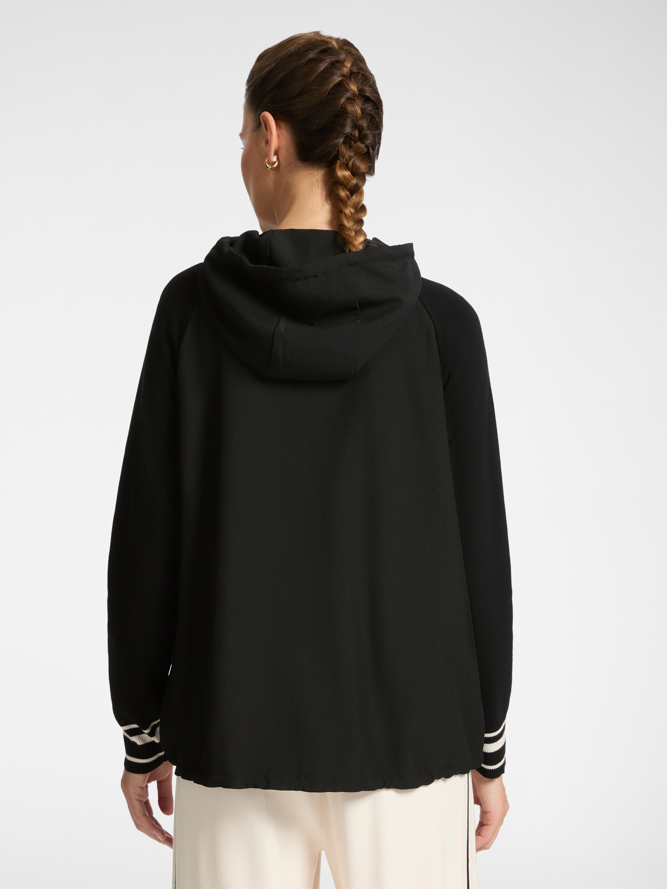 Sporty cardigan with striped edges image number 1