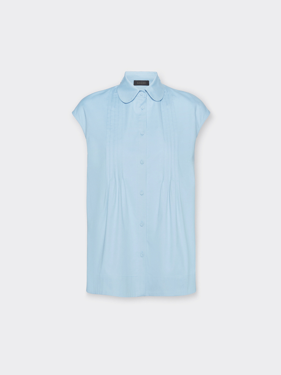 Chemise en m&eacute;lange de coton avec plis