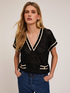 Openwork sweater with tiny sequins image number 3