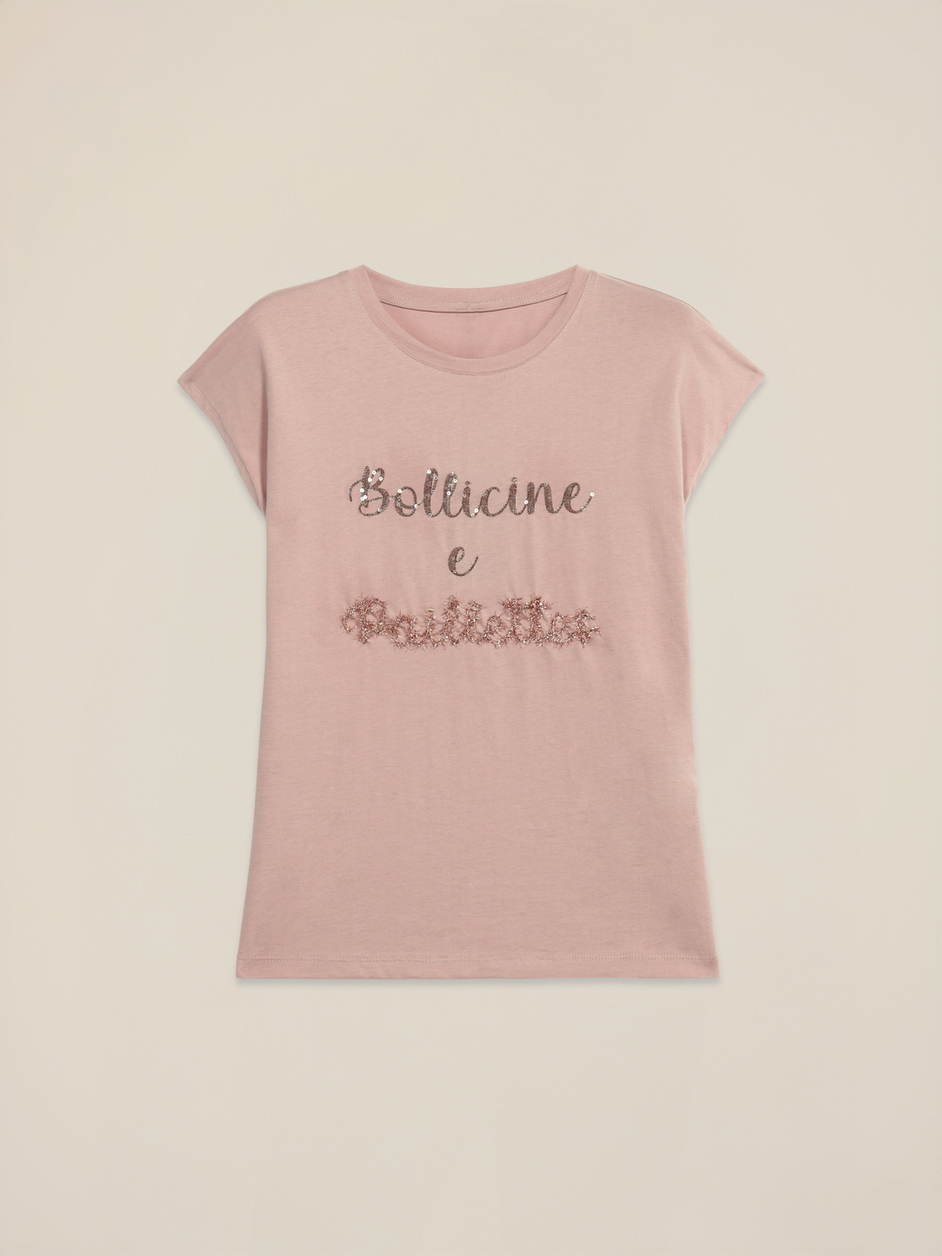 T-shirt in jersey con ricamo lettering image number 4