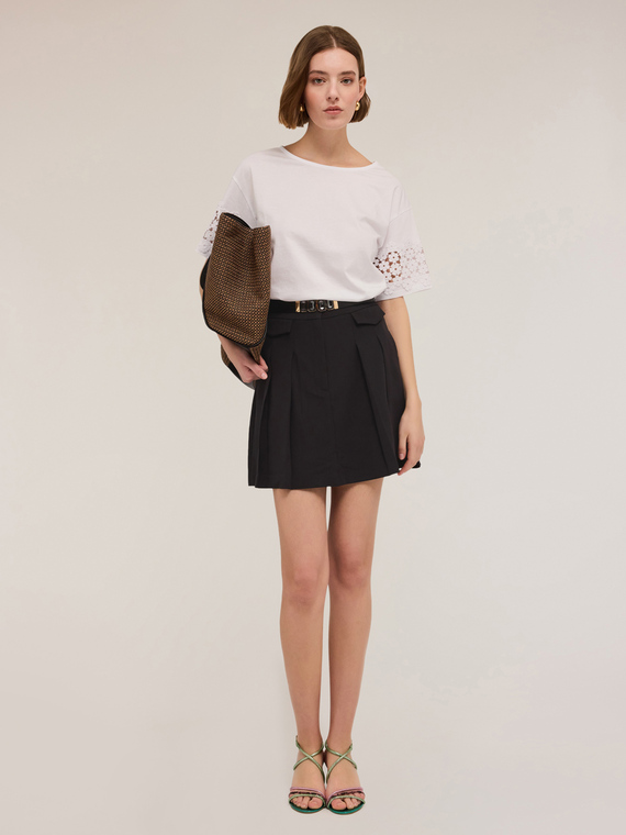 T-shirt avec manches effet crochet