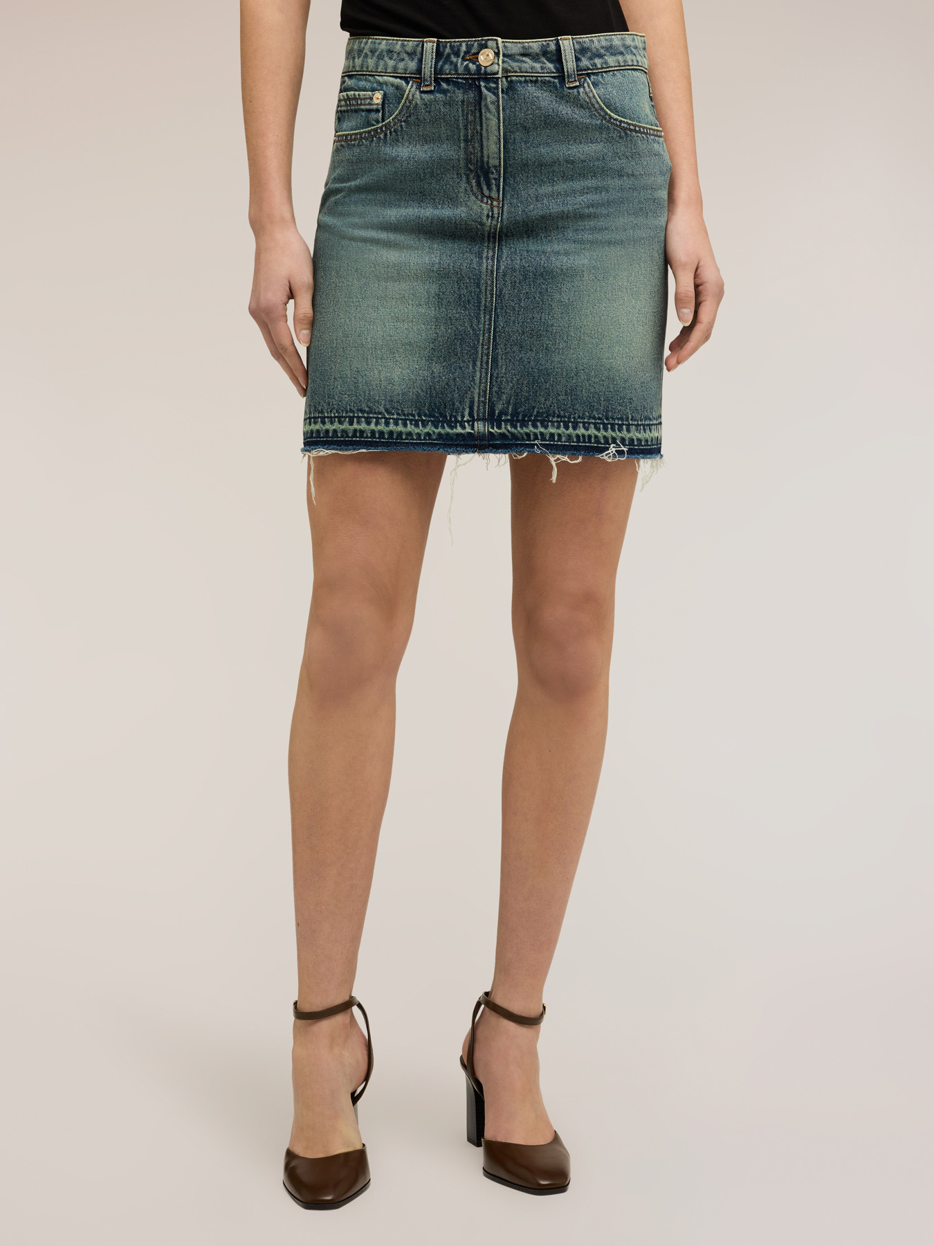 Denim mini skirt image number 2