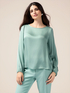 Langarm-Bluse aus Viskose-Satin image number 0
