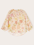 Cotton muslin oversized blouse with floral pattern image number 4
