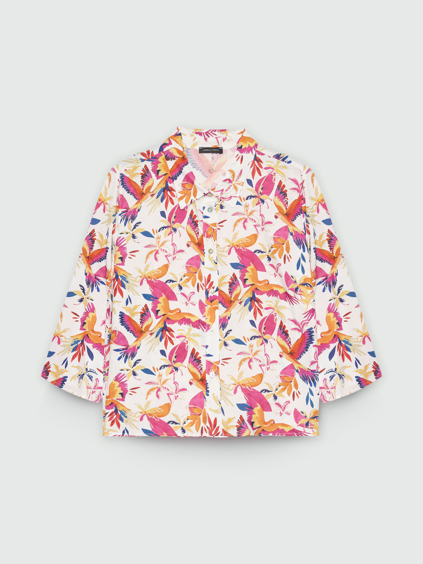 Camicia boxy stampa Parrot and Palm image number 0