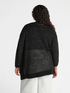 Langer Cardigan mit weißen Bordüren und Mikro-Pailletten image number 2