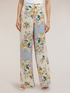 Palazzo pants in printed satin image number 2