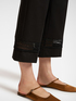 Cropped trousers with embroidered trim image number 3