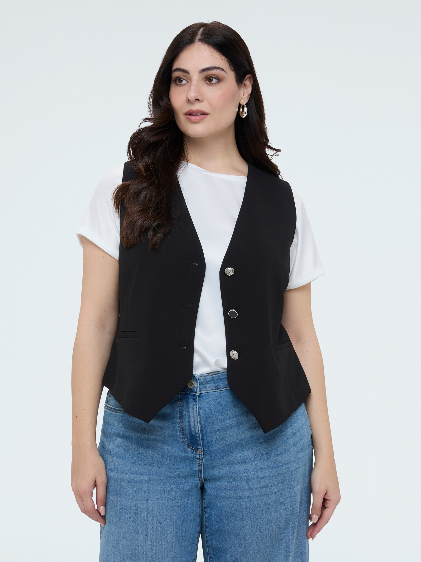 Stretch fabric vest image number 0