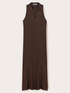 Robe longue avec col en satin image number 3
