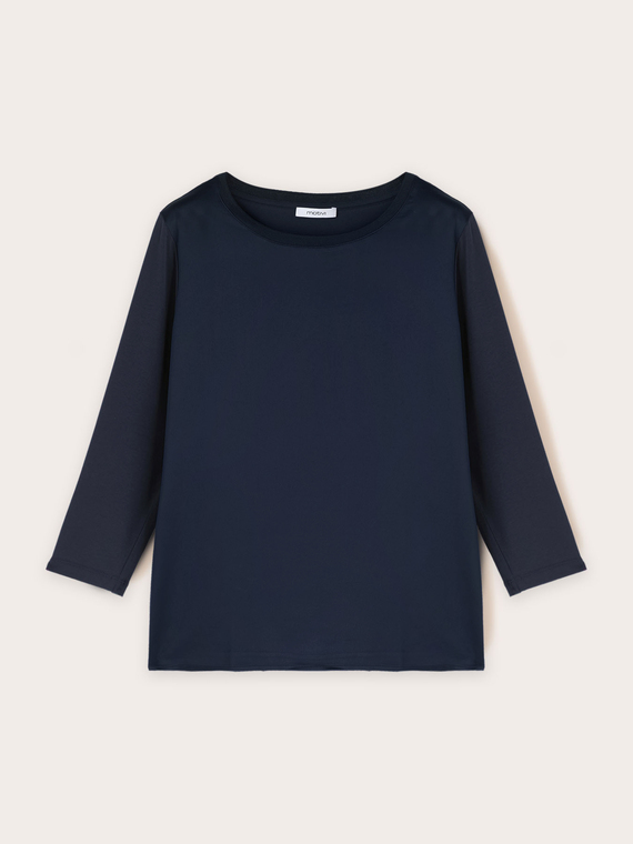 Basic two-material T-shirt