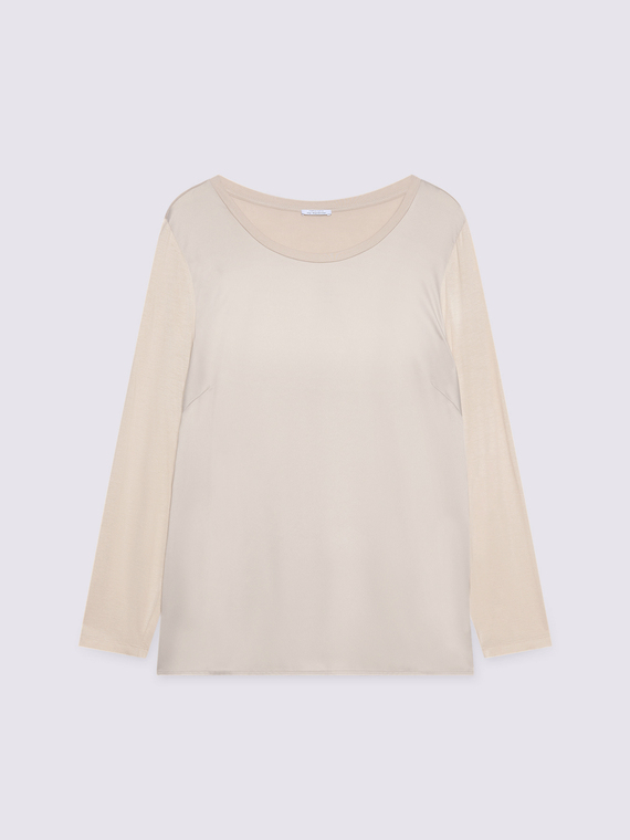 Langärmliges Shirt aus zwei Materialien